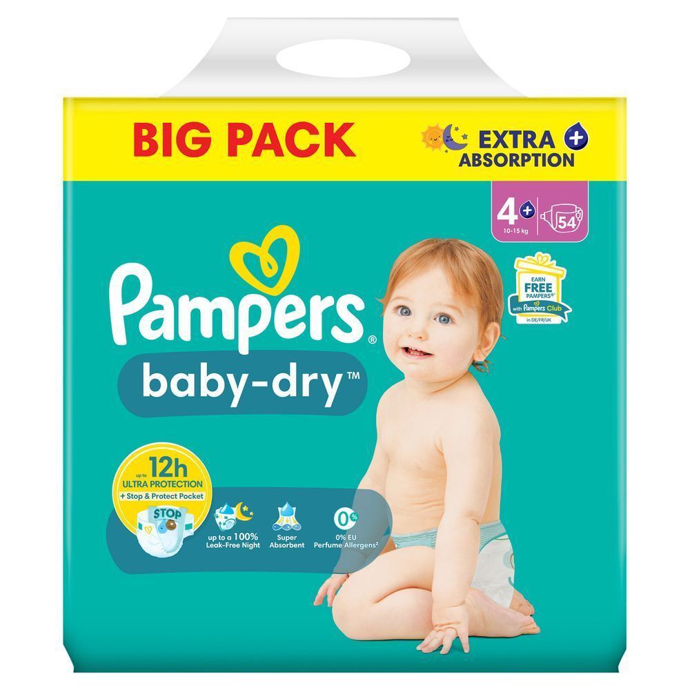 Bild: Pampers Baby-Dry Größe 4+,BIG PACK 