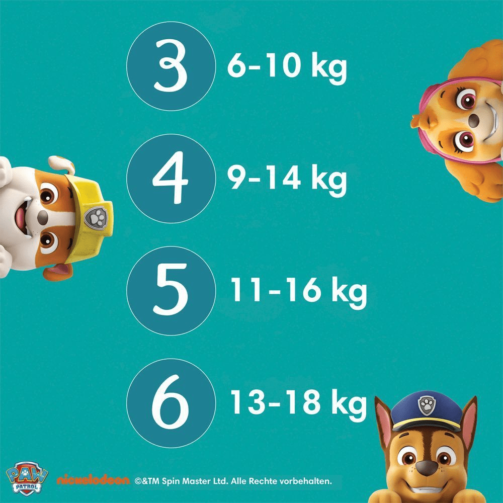 Bild: Pampers Baby-Dry Paw Patrol Edition Größe 5, 11kg-16kg, Monatsbox 