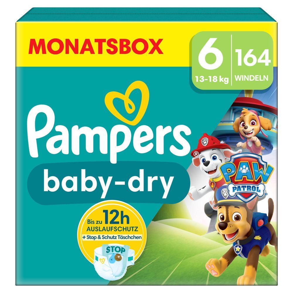 Bild: Pampers Baby-Dry Paw Patrol Edition Größe 6, 13kg-18kg, Monatsbox 