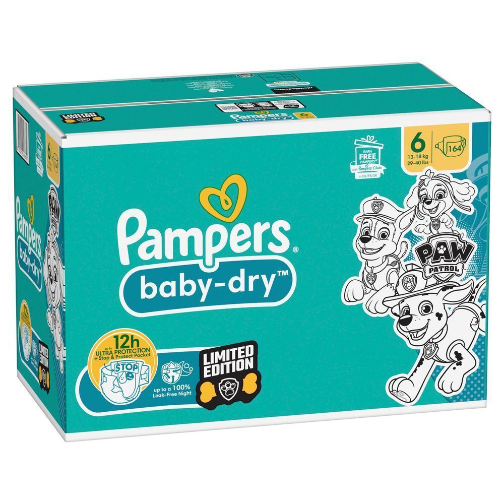 Bild: Pampers Baby-Dry Paw Patrol Edition Größe 6, 13kg-18kg, Monatsbox 