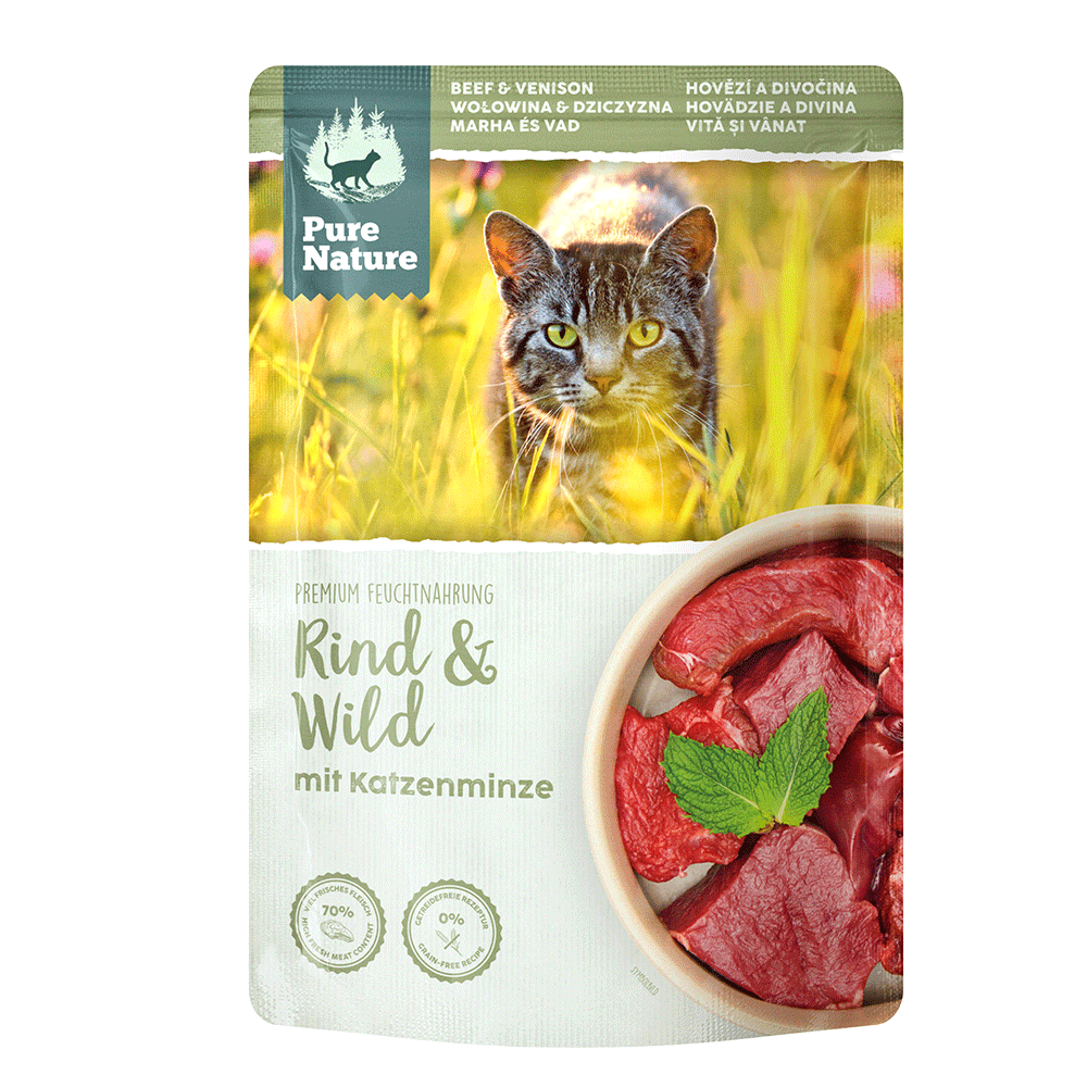 Bild: Pure Nature Premium Feuchtnahrung Rind und Wild mit Katzenminze 