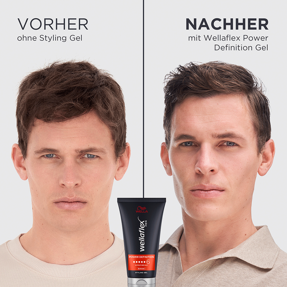 Bild: WELLA wellaflex Men Styling Gel Power Definition Ultimativer Halt 