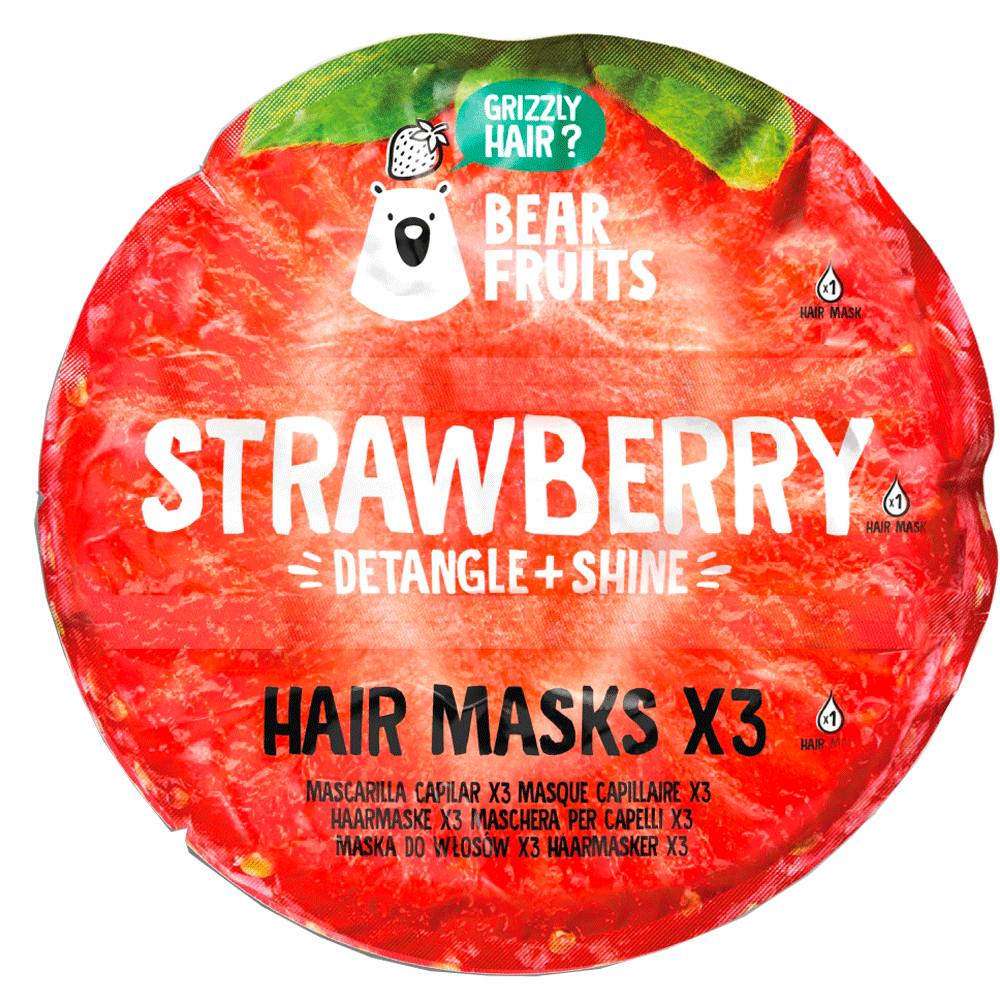 Bild: Bear Fruits Strawberry Entwirren + Glanz Haarmaske 