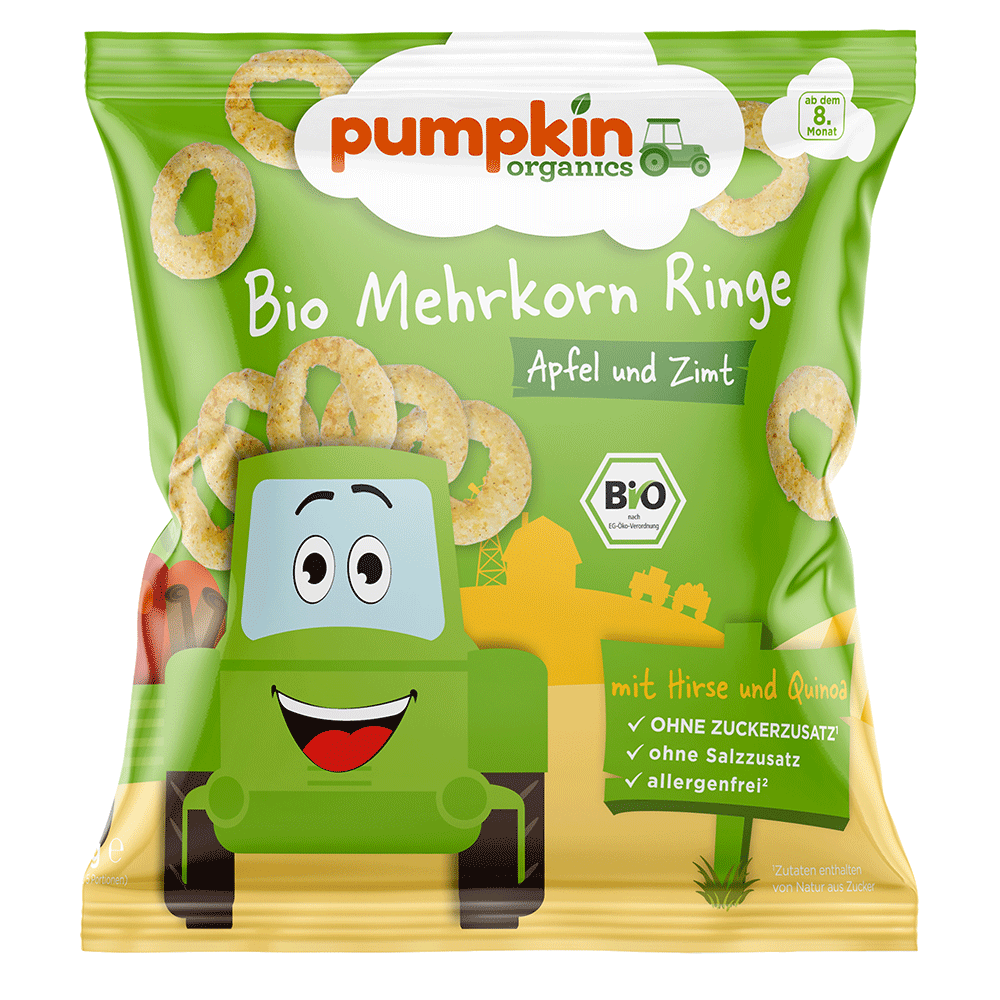 Bild: pumpkin organics Bio Mehrkorn Ringe Apfel & Zimt 