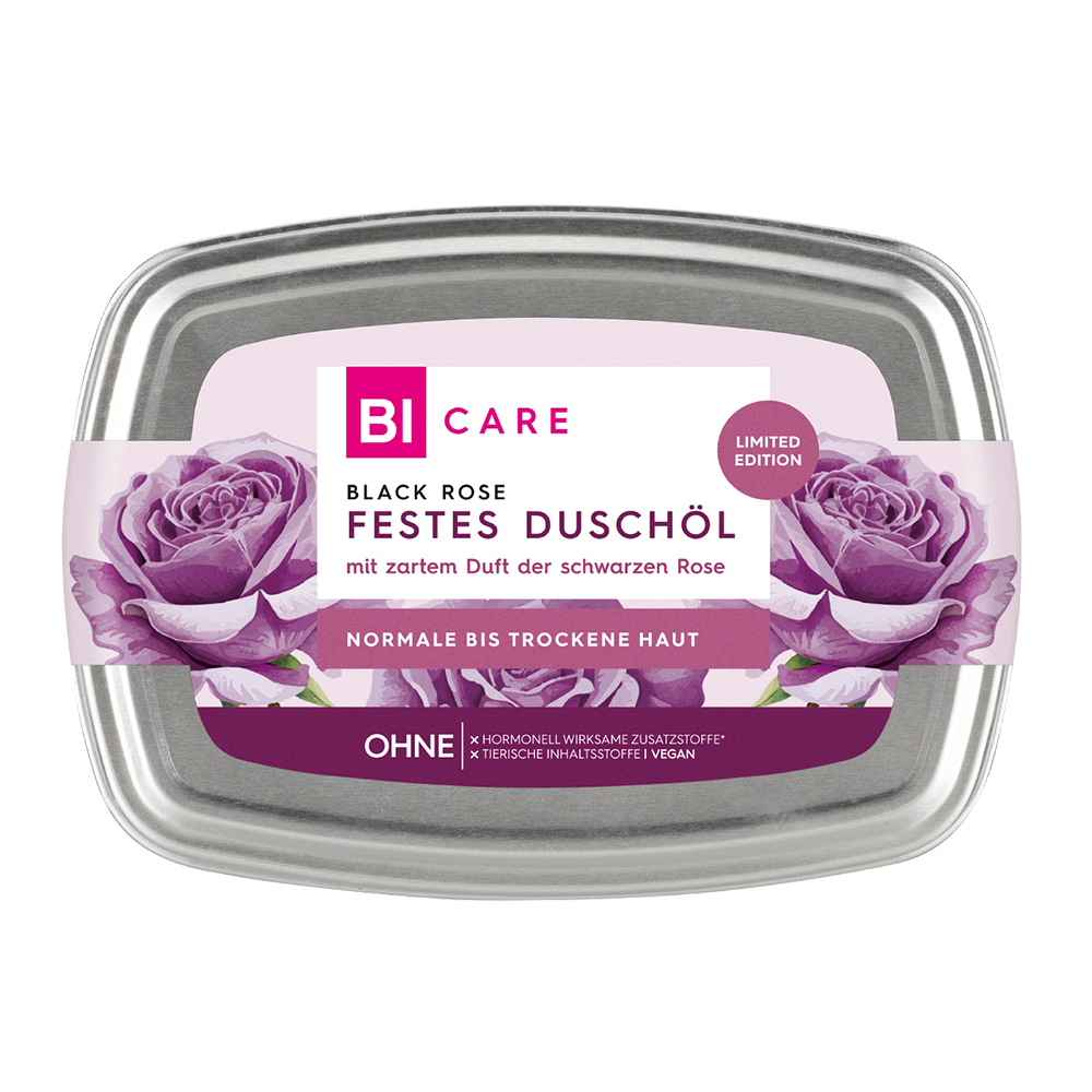 Bild: BI CARE Festes Duschöl Black Rose Limited Edition 