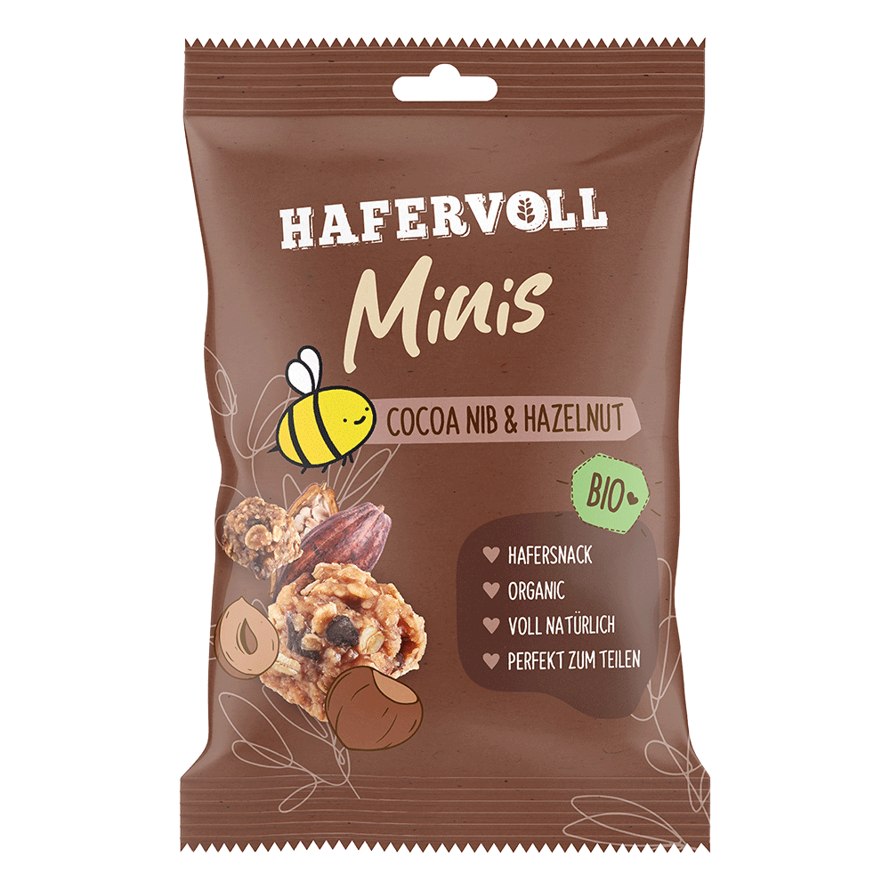 Bild: HAFERVOLL Minis Cocoa Nib and Hazelnut 