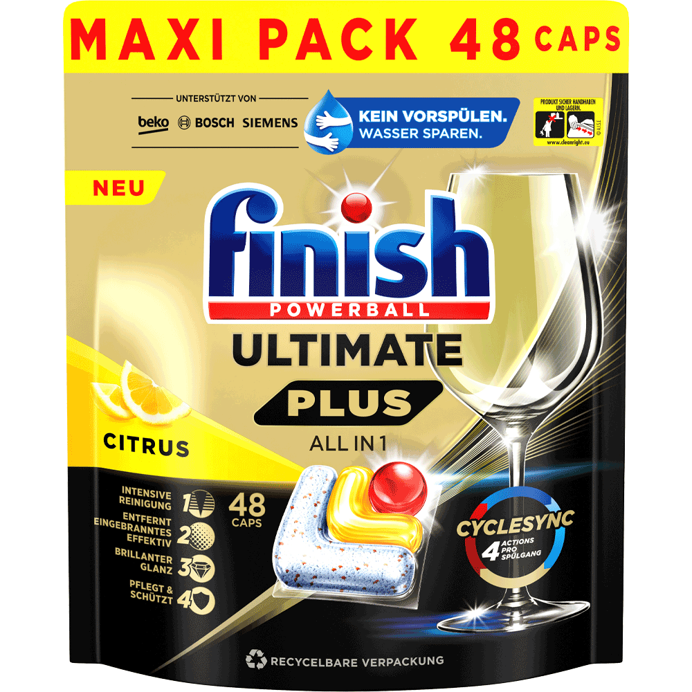 Bild: finish Ultimate Plus All in 1 Geschirrspültabs Citrus 