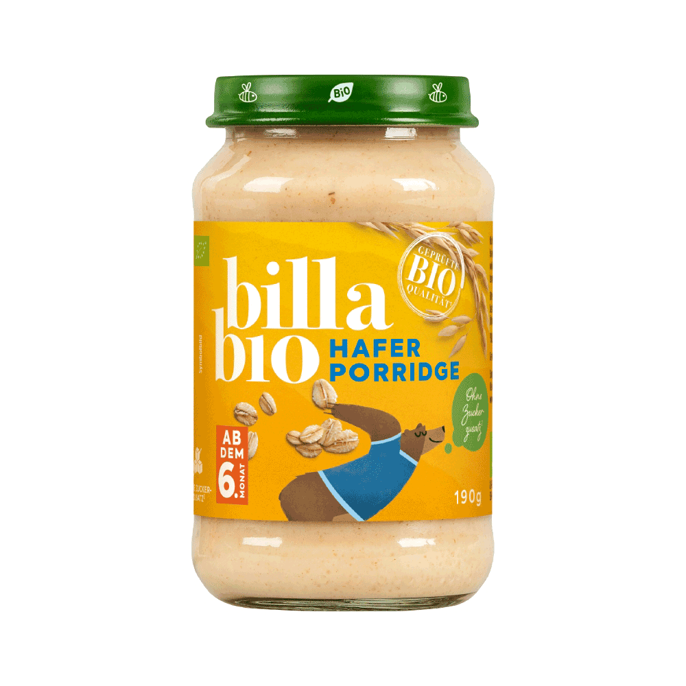 Bild: Billa Bio Gläschen Hafer Porridge 