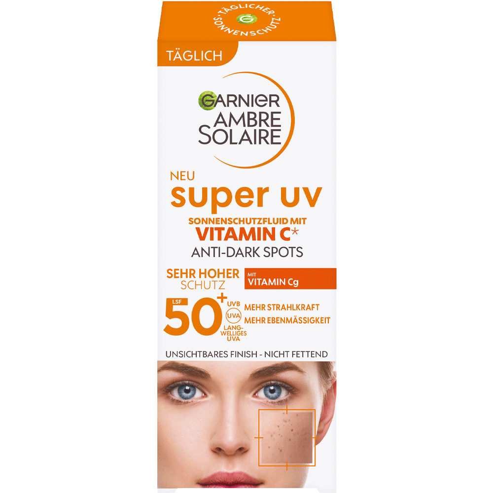 Bild: GARNIER AMBRE SOLAIRE Sonnenschutzfluid Vitamin C LSF 50+ 