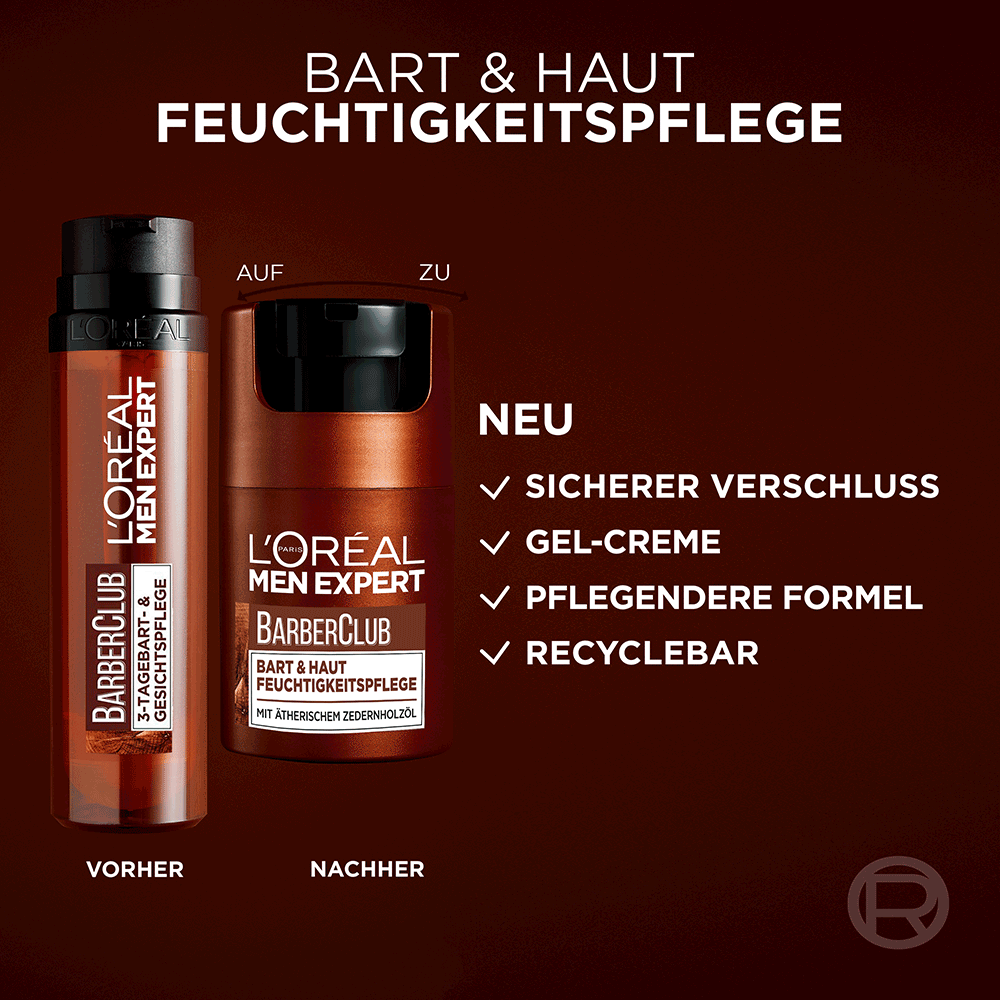 Bild: L'ORÉAL PARIS MEN EXPERT Barber Club: Bart & Haut Feuchtigkeitspflege 