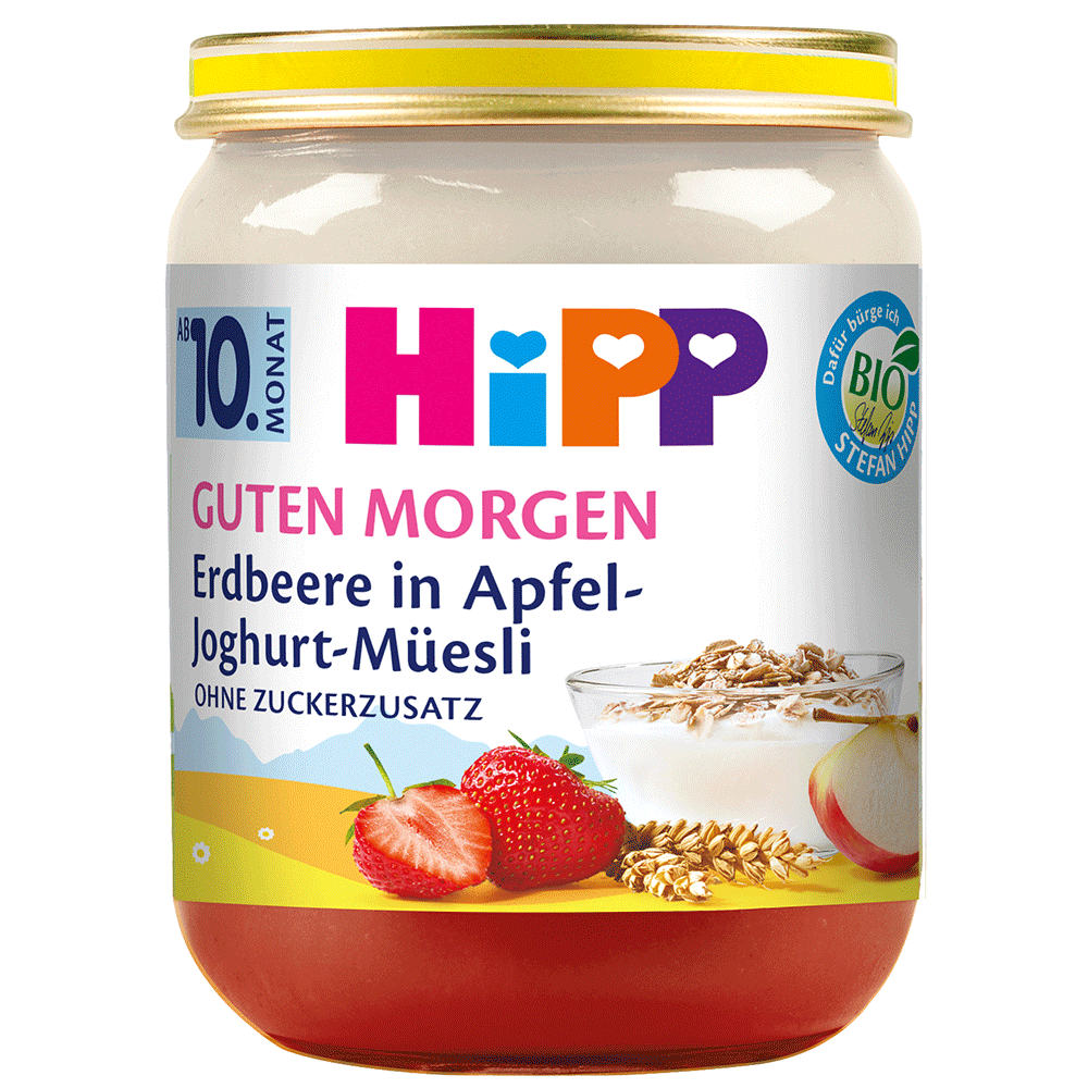 Bild: HiPP Guten Morgen Erdbeere in Apfel Joghurt Müesli 