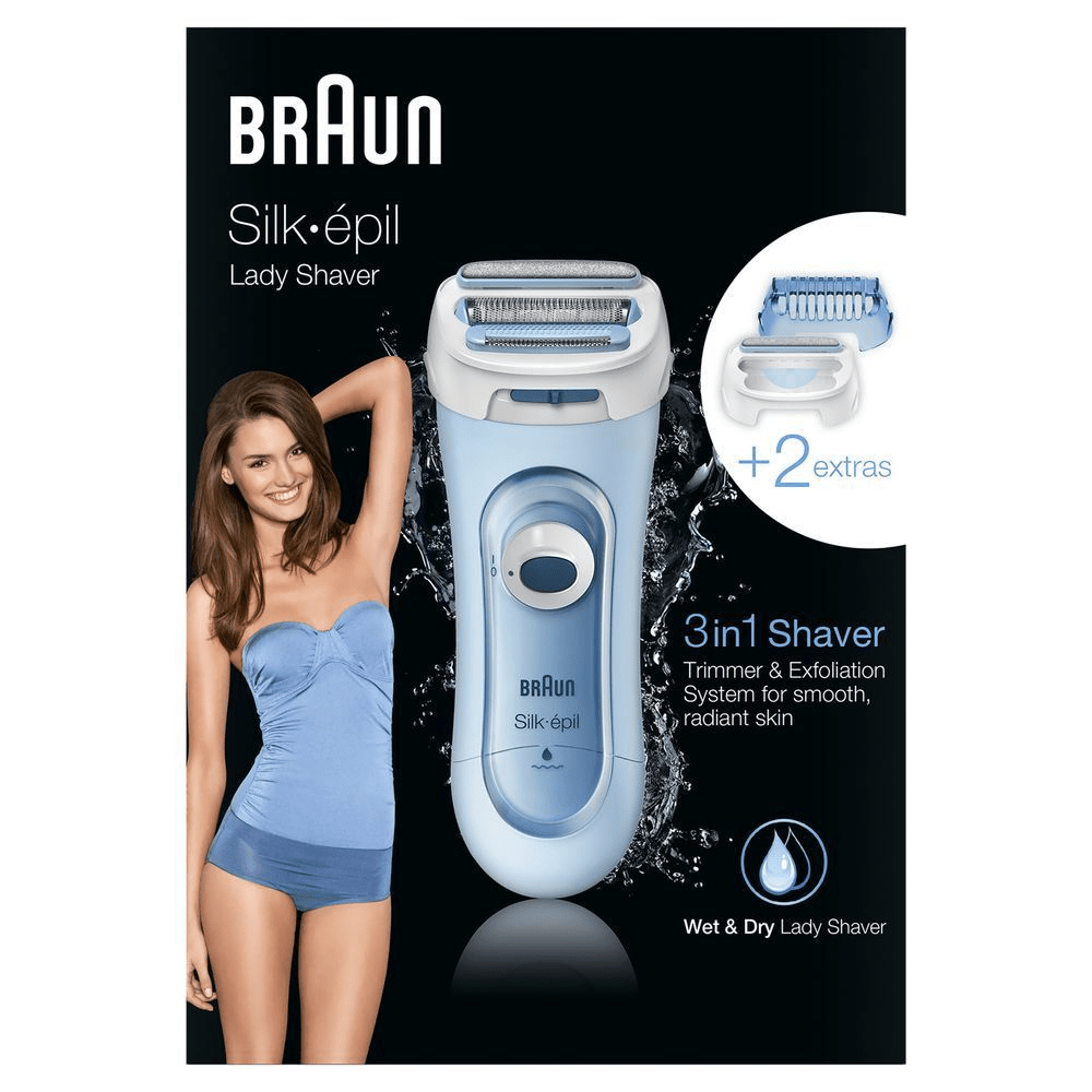 Bild: Braun Lady Shaver 5-160 – 3-In-1 Rasierer, Trimmer- Und Peeling-System, Wet&Dry 