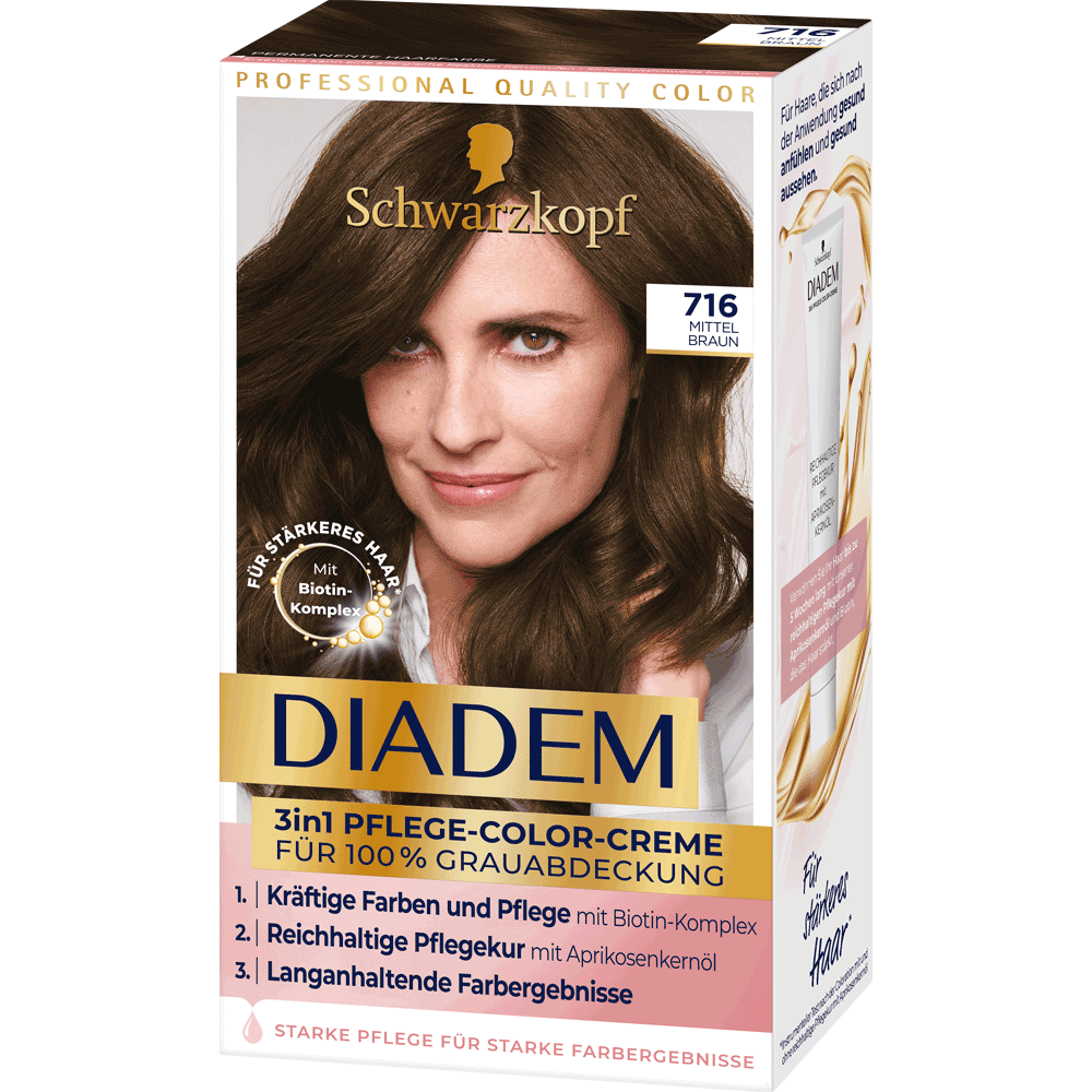 Bild: Schwarzkopf Diadem Seiden-Color-Creme mittelbraun