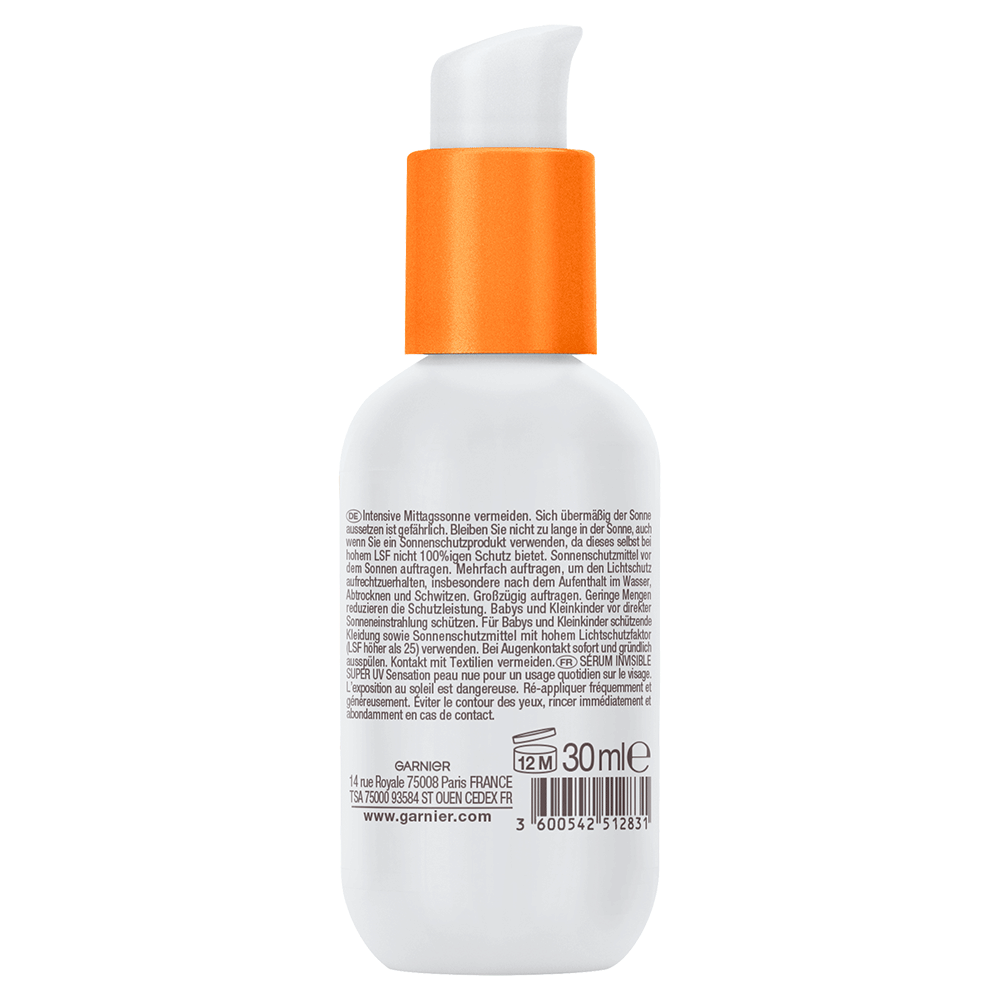 Bild: GARNIER AMBRE SOLAIRE Invisible Serum Super UV Sonnenschutz-Serum LSF 50+ 