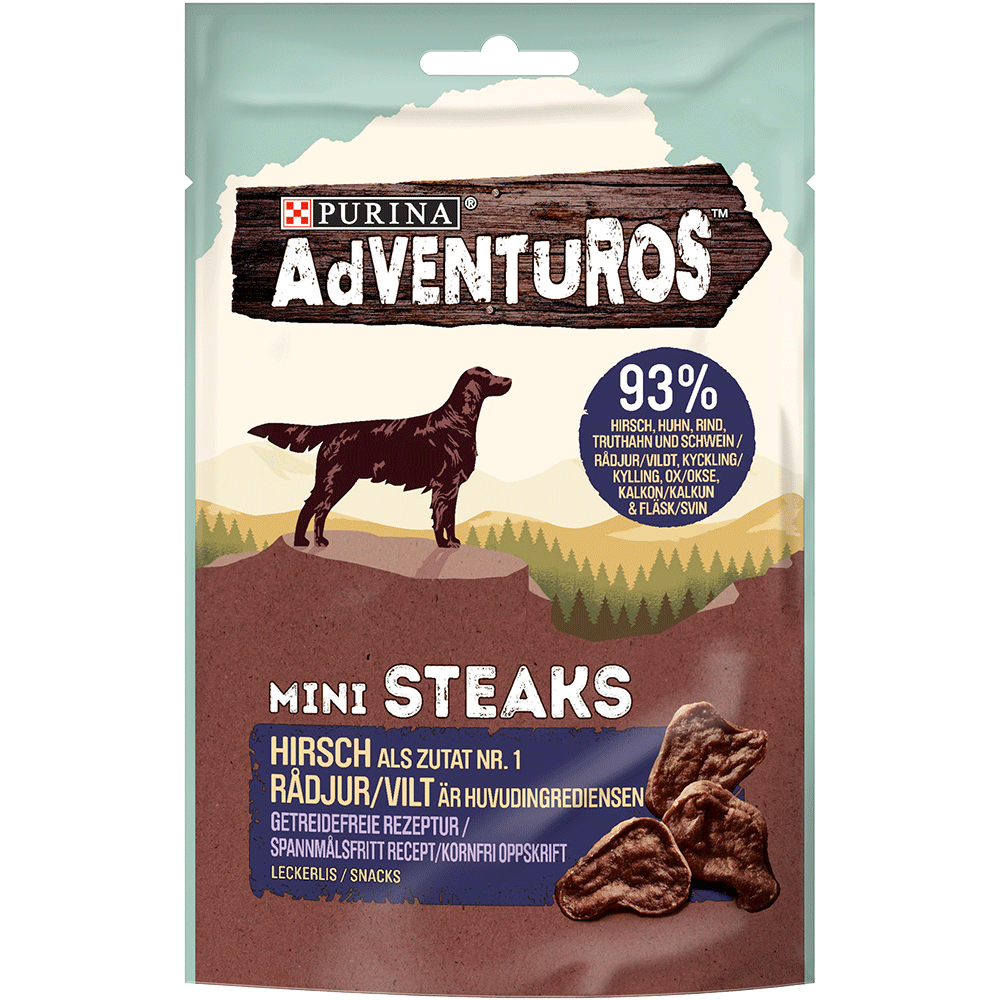 Bild: Purina AdVENTUROS Mini Steaks Hirsch 