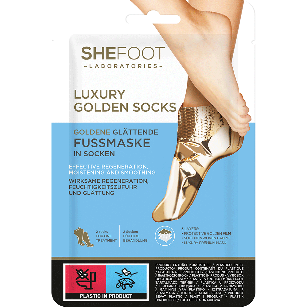 Bild: SheCosmetics SheFoot Luxury Golden Socks 