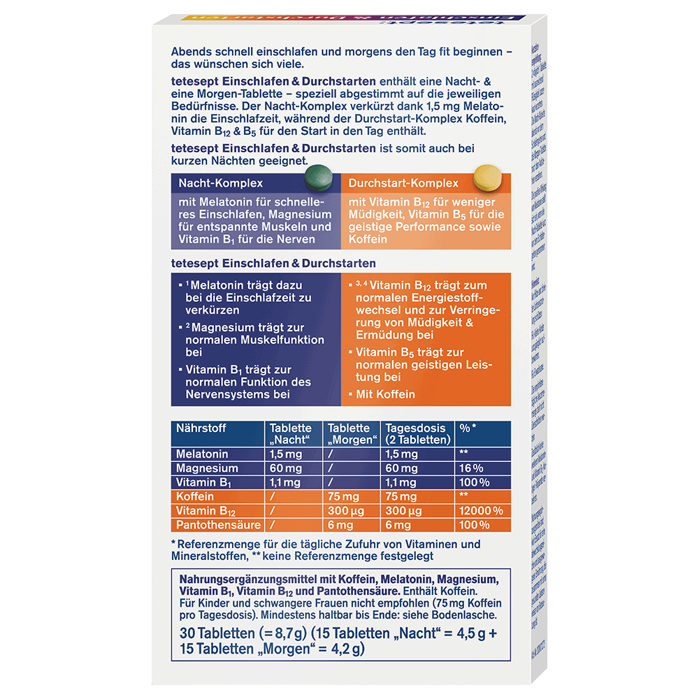 Bild: tetesept: Einschlafen & Durchstarten 