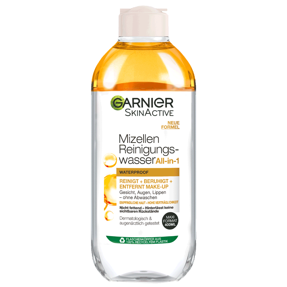 Bild: GARNIER SKIN ACTIVE Mizellen Reinigungswasser All-in-1 waterproof 