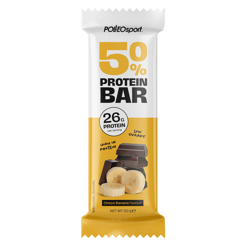 Bild: POLLEOsport Protein Bar 50% Choco Banana 