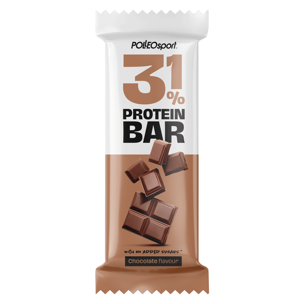 Bild: POLLEOsport Protein Bar 31% Chocolate 