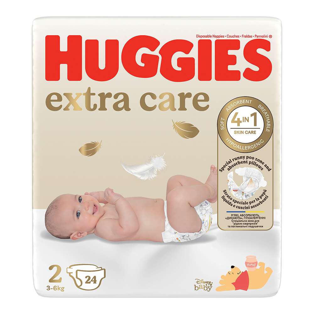 Bild: Huggies Extra Care Windel Größe 2, 3kg - 6kg 