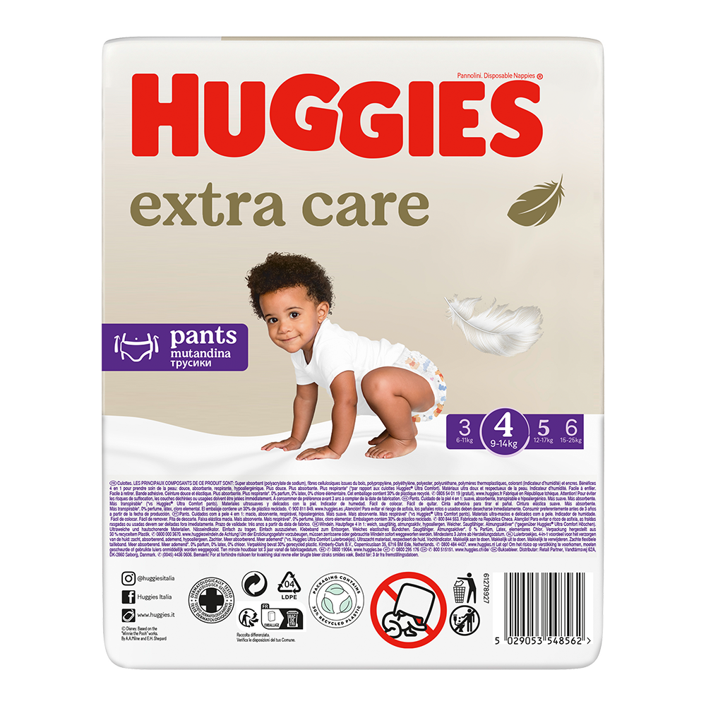 Bild: Huggies Extra Care Pants Größe 4, 9kg - 14kg 