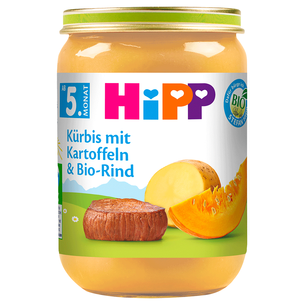 Bild: HiPP Kürbis mit Kartoffeln und Bio Rind 