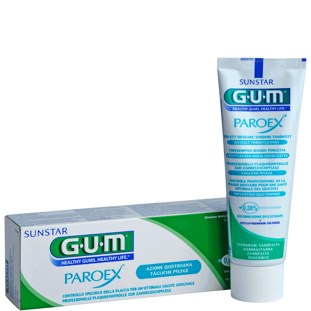 Bild: GUM PAROEX Zahnpasta 0,06% 