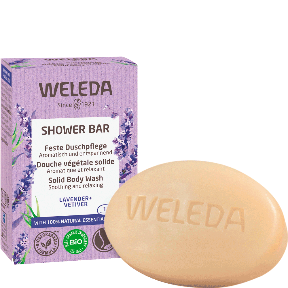 Bild: WELEDA Feste Dusche Lavender & Vetiver 