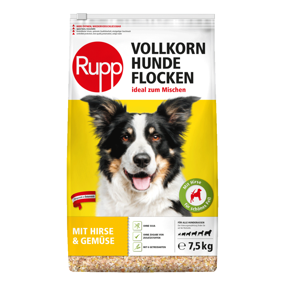 Bild: Rupp Vollkorn Hundeflocken mit Hirse und Gemüse 7.5kg 