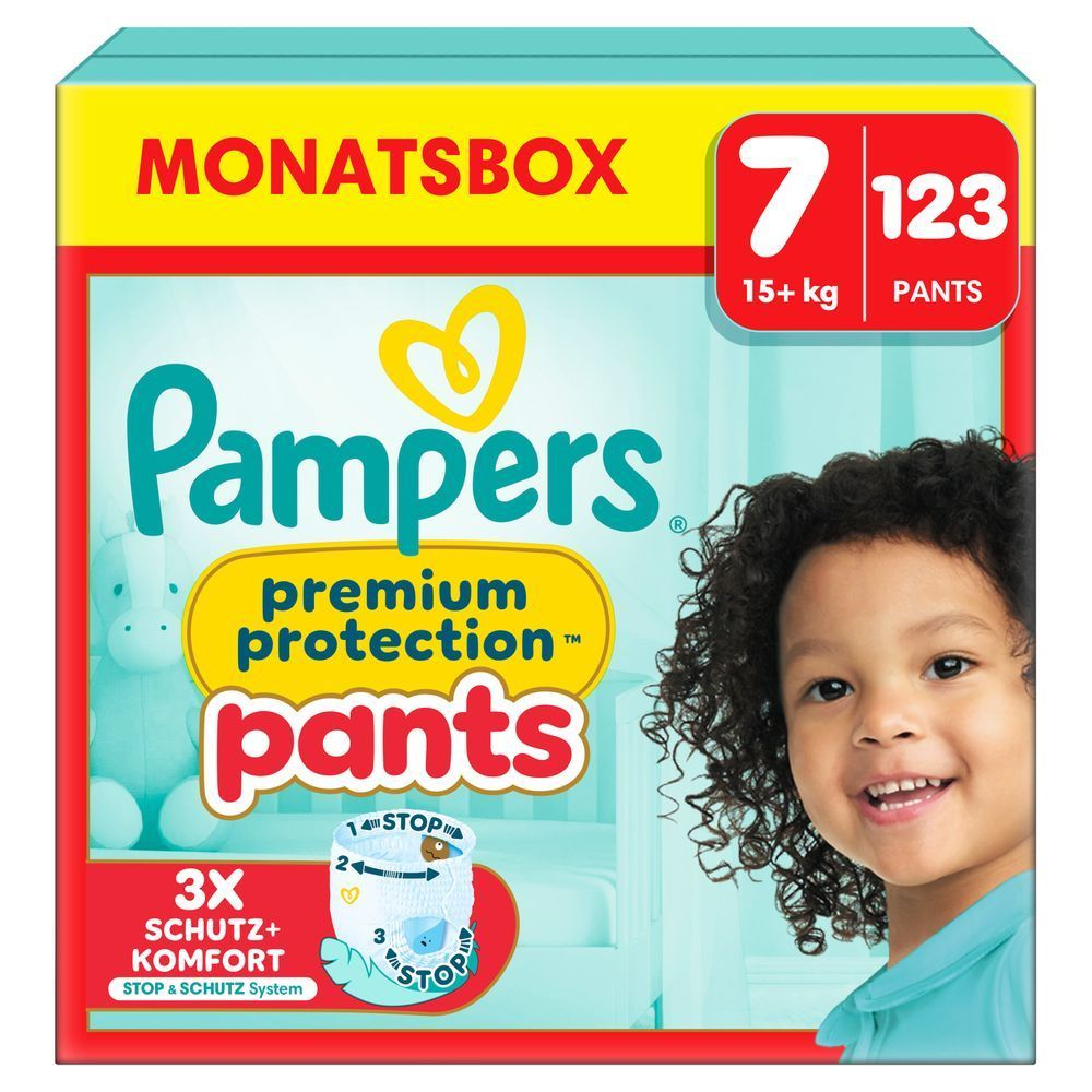 Bild: Pampers Premium Protection Pants Größe 7, 15kg+, Monatsbox 