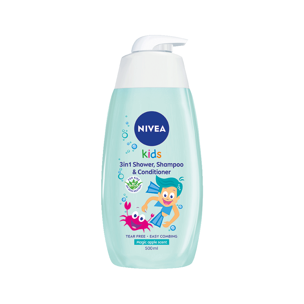 Bild: NIVEA Kids 3in1 Shower, Shampoo & Conditioner Apfel 