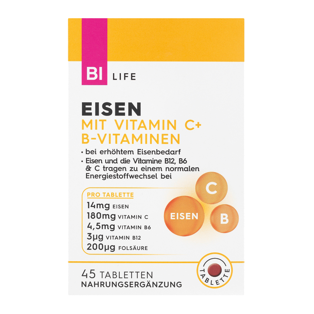 Bild: BI LIFE Eisen mit Vitamin C + B-Vitaminen 