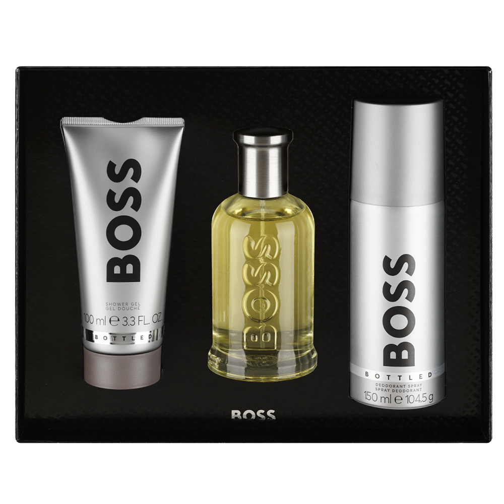 Bild: Hugo Boss Boss Bottled Geschenkset Eau de Toilette 100 ml + Deo Spray 150 ml + Duschgel 100 ml 