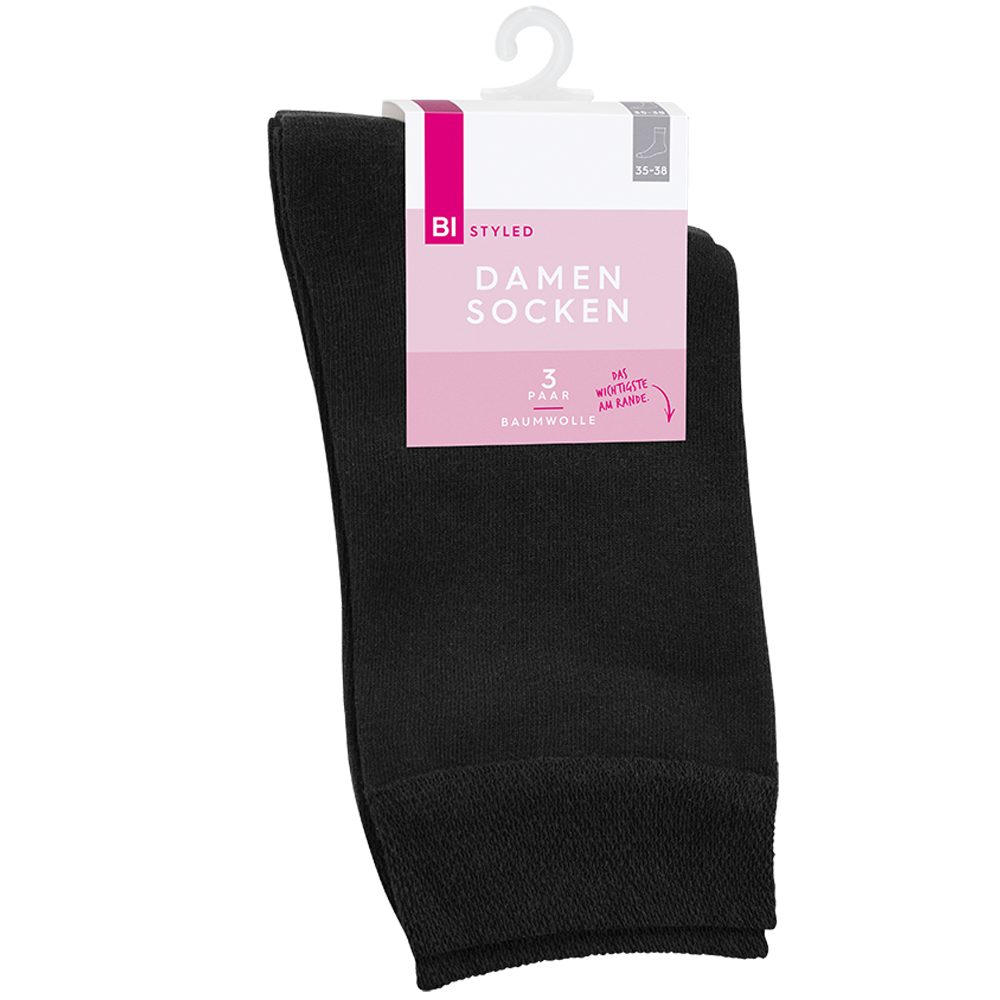 Bild: BI STYLED Damen Socken Baumwolle schwarz