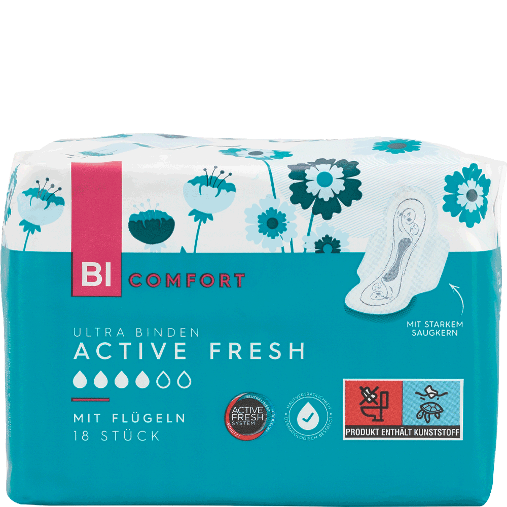 Bild: BI COMFORT Ultra Binden Active Fresh mit Flügeln 