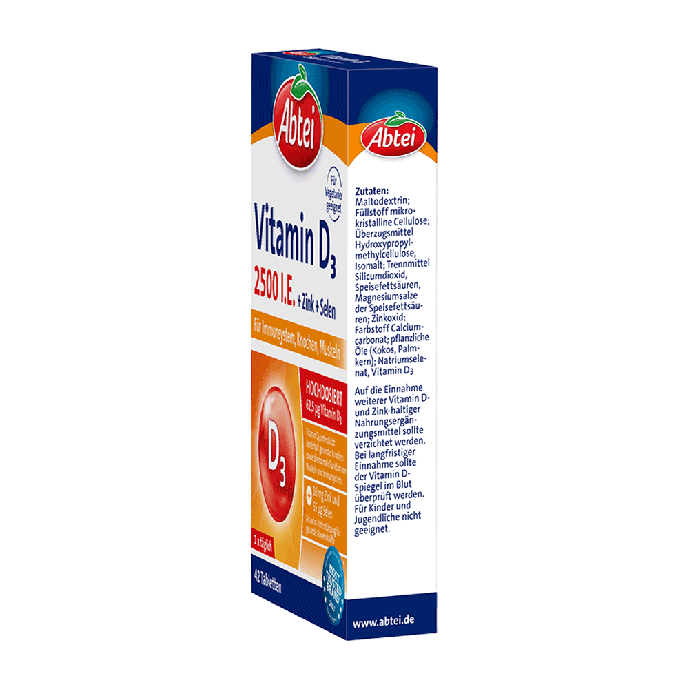 Bild: Abtei Vitamin D3 2500 I.E. + Zink + Selen 