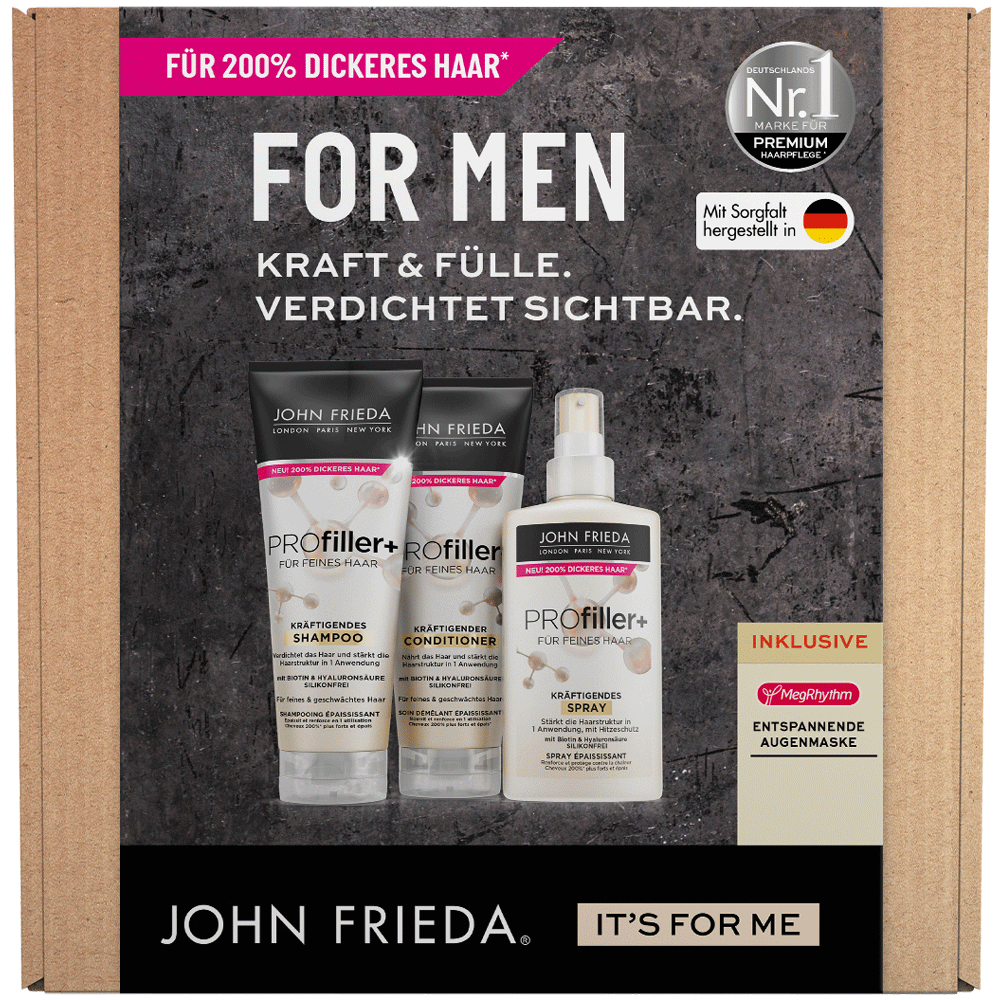 Bild: JOHN FRIEDA Geschenkset Men Shampoo + Spülung + Spray 