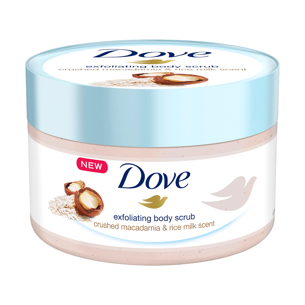 Bild: Dove Duschpeeling Macadamie & Reismilch 