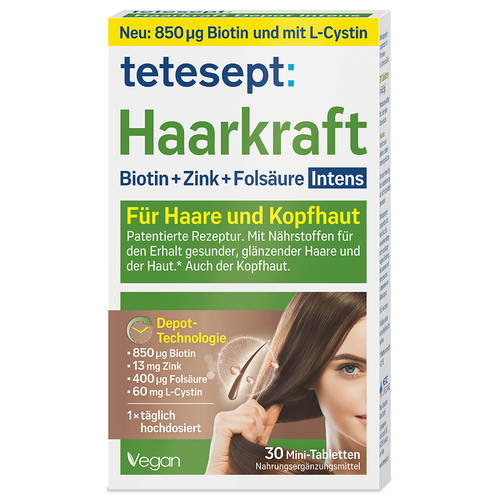 Bild: tetesept: Haarkraft Biotin + Zink + Folsäure Intens 