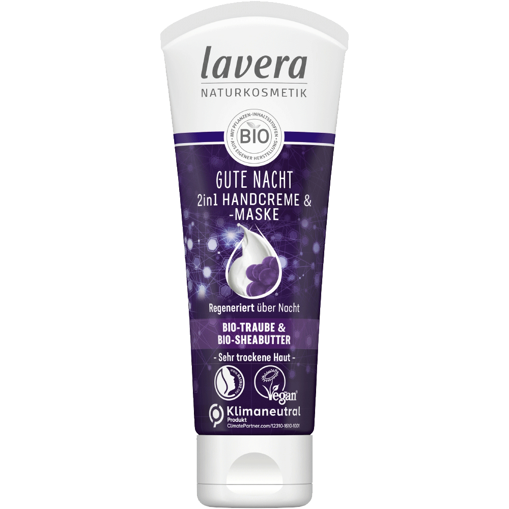 Bild: lavera Gute Nacht 2 in 1 Handcreme- und Maske Traube & Bio Sheabutter 