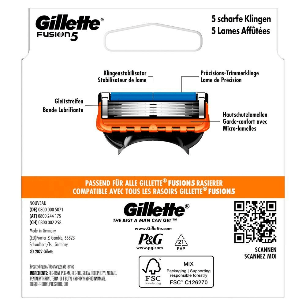 Bild: Gillette Fusion5 Rasierklingen 