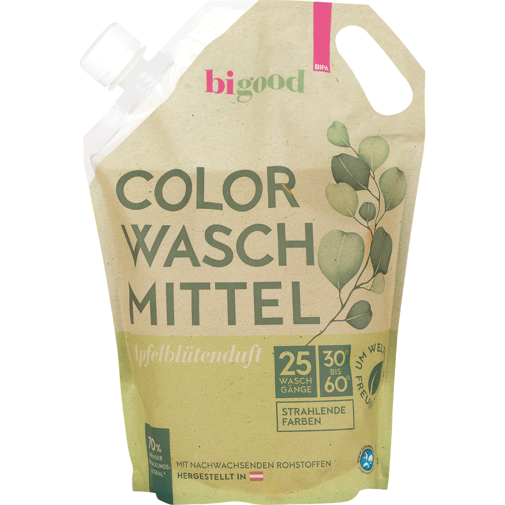 Bild: bi good Colorwaschmittel Apfelblüte Beutel 