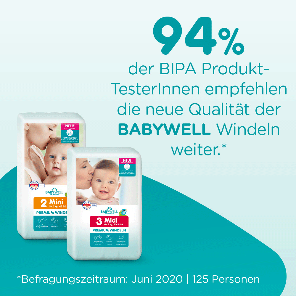 Bild: BABYWELL Premium Windeln Maxi Gr. 4, 7kg - 18kg 