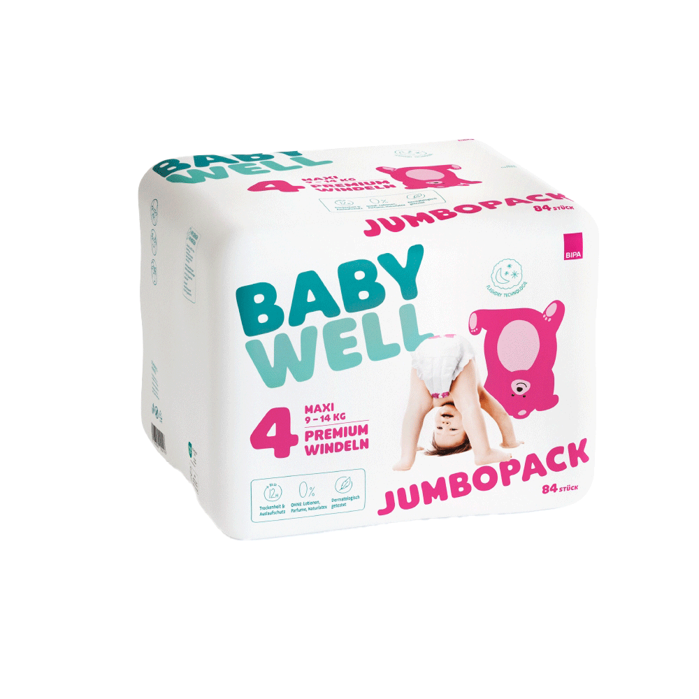 Bild: BABYWELL Premium Windeln Jumpopack Größe 4, 9-14 kg 