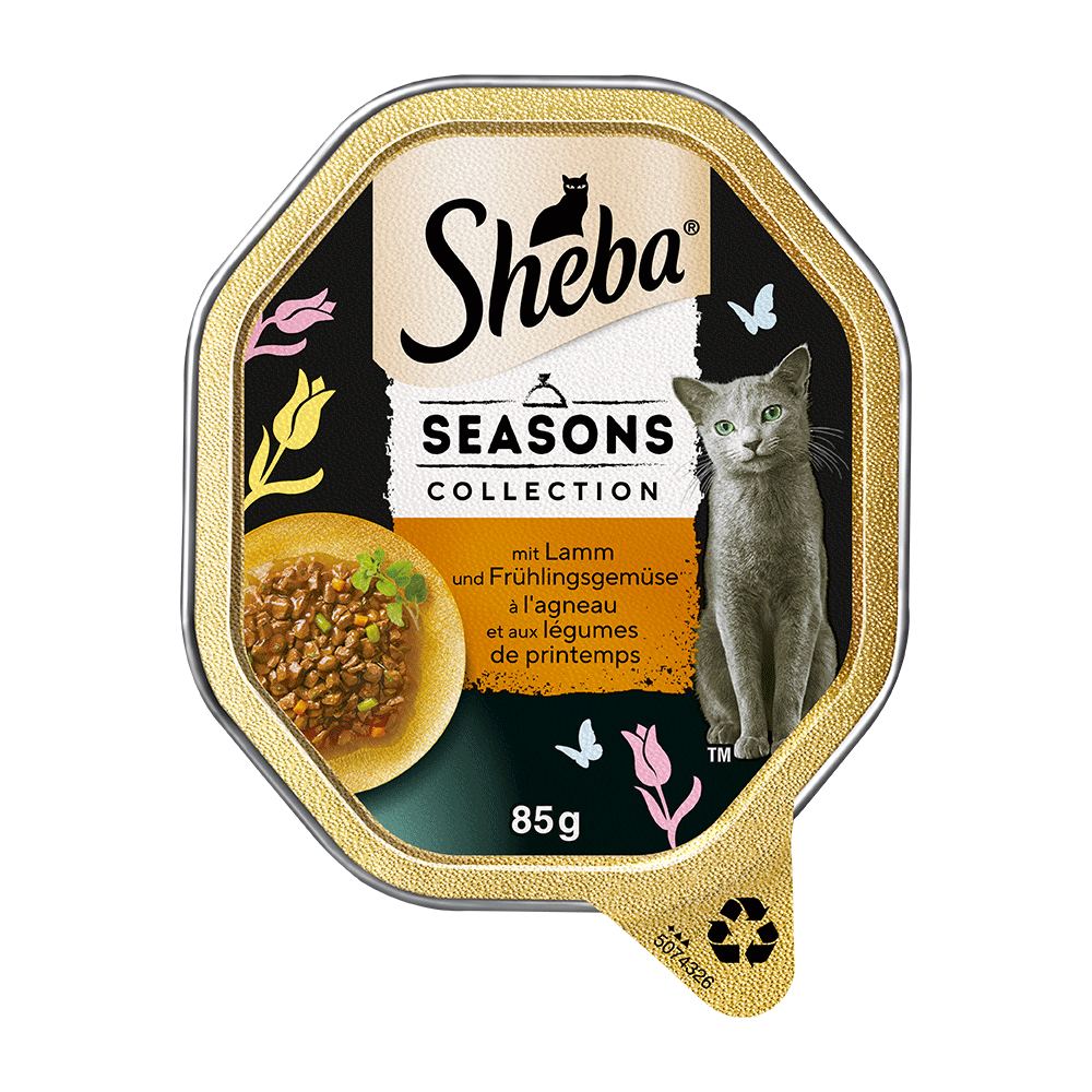 Bild: Sheba Seasons Collection mit Ente, Forelle, Lamm und Huhn 