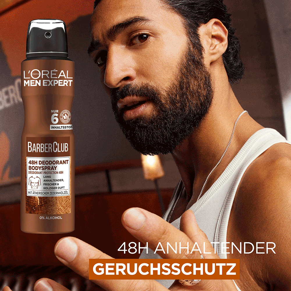 Bild: L'ORÉAL PARIS MEN EXPERT Barber Club 48h Deo Spray 