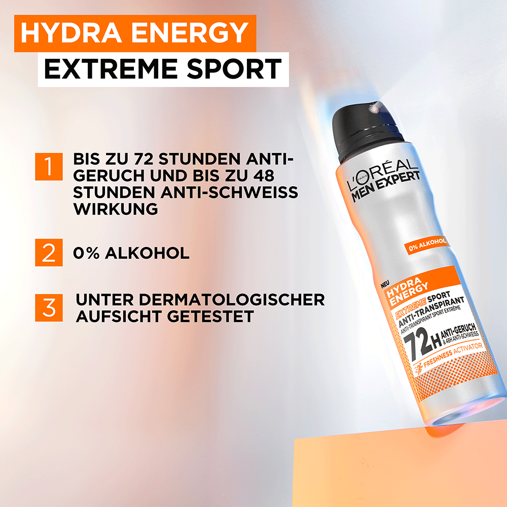 Bild: L'ORÉAL PARIS MEN EXPERT Hydra Energy Extreme Sport Anti-Transpirant Deo Spray 