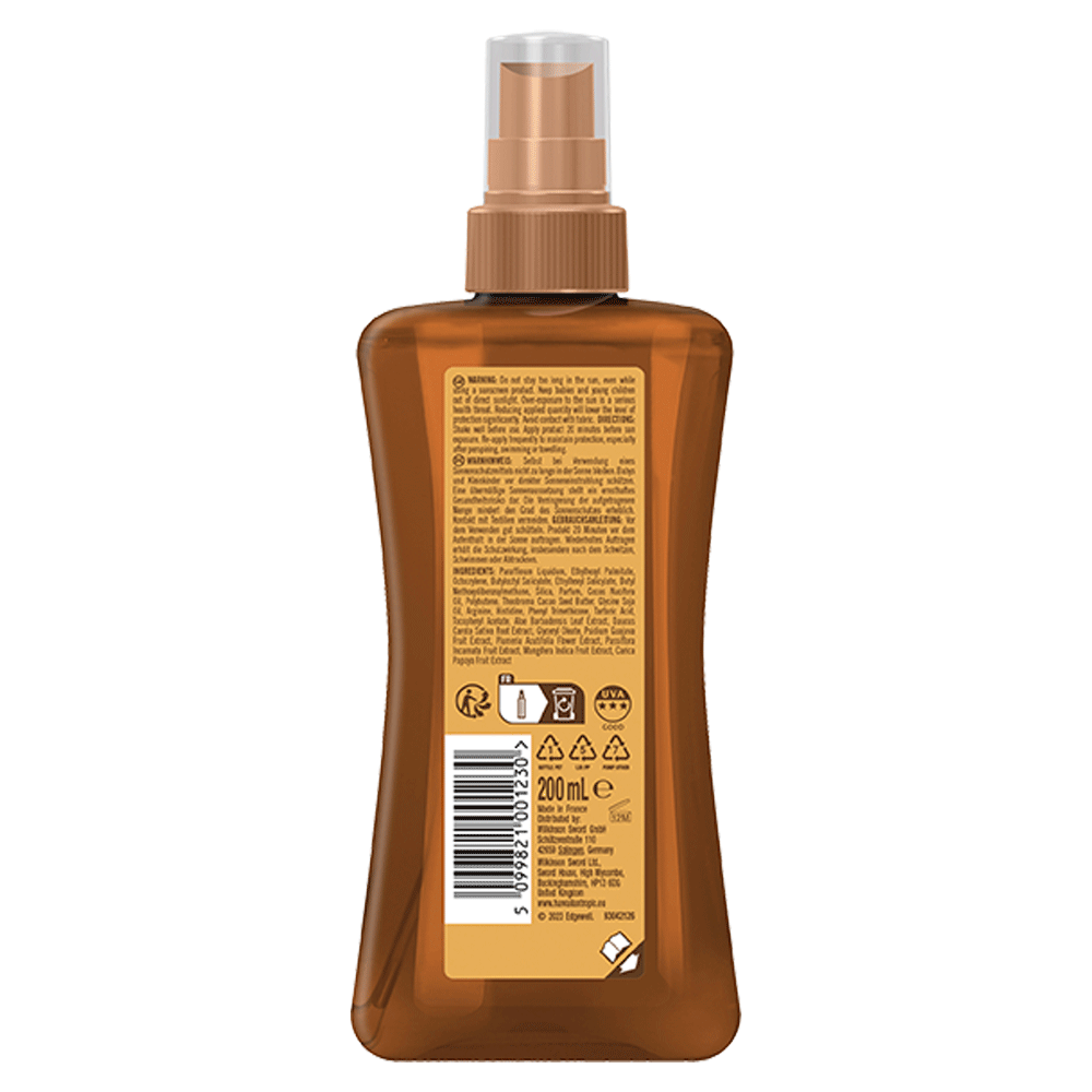 Bild: Hawaiian Tropic Glowing Protection Dry Spray Oil LSF 20 