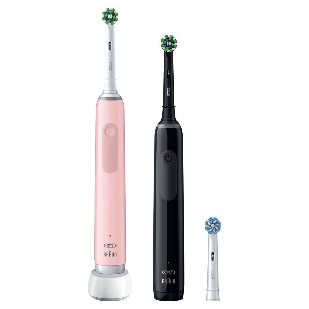 Bild: Oral-B Pro 3 3900 Elektrische Zahnbürsten, schwarz/pink 